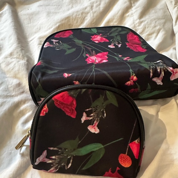 Ted Baker Handbags - Ted Baker Black Floral Cosmetic Pouch Set